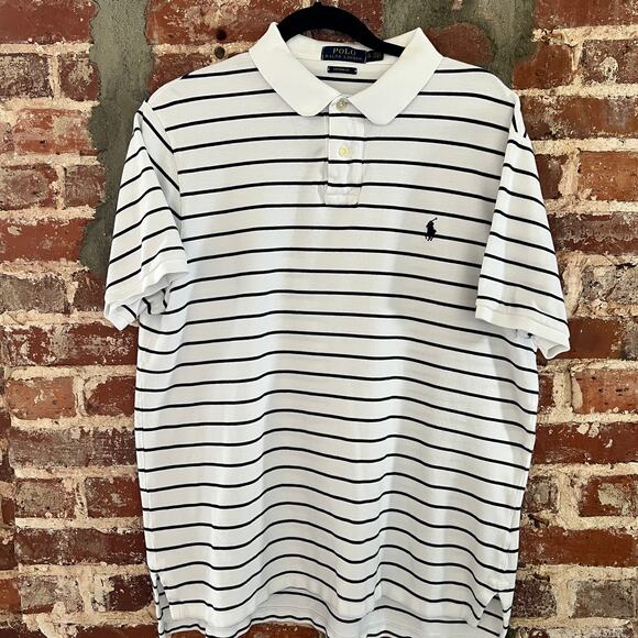 Polo by Ralph Lauren White and Black Striped Polo Shirt - Picture 2 of 4